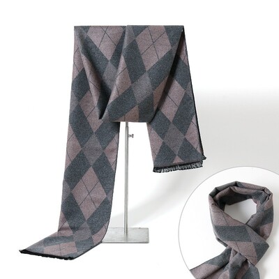 Eșarfă pentru bărbați în carouri de marcă de lux, iarnă, cașmir, eșarfe pentru bărbați, eșarfe pentru bărbați, șal lung, pashmina, Cadouri de Crăciun pentru bărbați