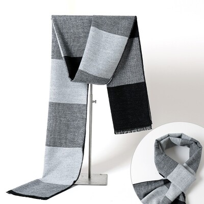 Eșarfă pentru bărbați în carouri de marcă de lux, iarnă, cașmir, eșarfe pentru bărbați, eșarfe pentru bărbați, șal lung, pashmina, Cadouri de Crăciun pentru bărbați