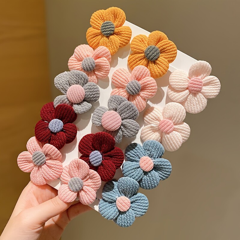 14 bucăți de legături de păr din lână cu flori care nu rănesc părul, frânghie de păr elastică, versatilă pentru uz zilnic