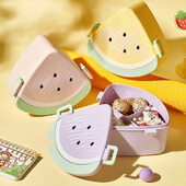 Кутия за обяд с 3 отделения с лъжица юфка Пръчици за хранене Кутия Bento за възрастни Деца Контейнер за храна с възможност за микровълнова фурна без BPA