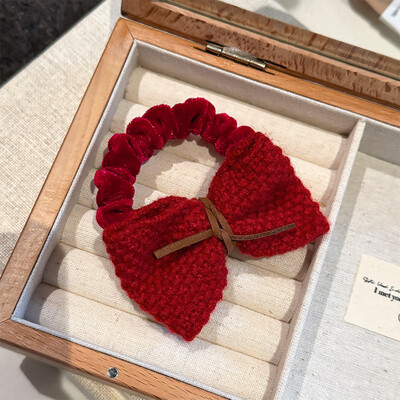 Temperament je svestran, crveno cvijeće s mašnama, ženska gumica za kosu, konop za kosu, kožna traka za kosu