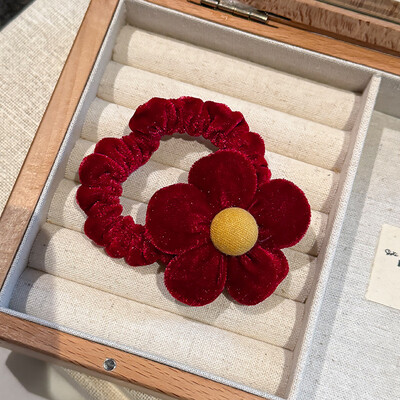 Temperament je svestran, crveno cvijeće s mašnama, ženska gumica za kosu, konop za kosu, kožna traka za kosu