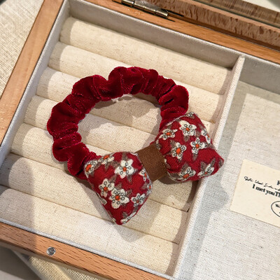 Temperament je svestran, crveno cvijeće s mašnama, ženska gumica za kosu, konop za kosu, kožna traka za kosu