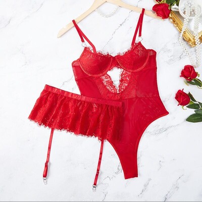 Sutien cu sârmă Lenjerie Sutien cu inel din oțel din plasă de oțel Sutien cu jartieră Tanga Set sexy Lenjerie intima erotică Costume Sissy