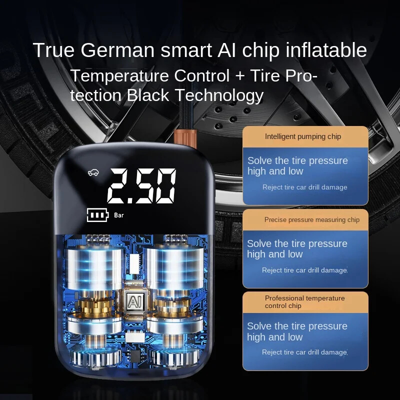 Prijenosna zračna pumpa za automobil Bežična inteligentna digitalna pumpa za napuhavanje guma Zračni kompresor za automobil Motocikl čamac Električna pumpa za napuhavanje guma