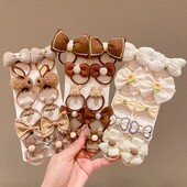 10 bucăți/set fete cu desene animate bandă de păr papion dulci benzi elastice de cauciuc prințesă flori scrunchies accesorii de păr pentru copii