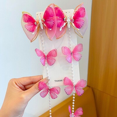 Plasă de păr împletită cu perle ciucuri Crăciun pentru păr Agrafă pentru păr împletit Lanț de păr Accesorii pentru păr Copii Barete cu flori