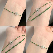 Inel de frânghie de mână cu flori bogate cu noroc de modă pentru femei, bărbați, brățări din împletitură reglabile lucrate manual, bijuterii, cadouri de cuplu