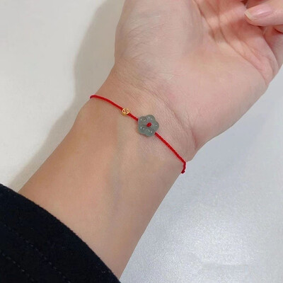 Inel de frânghie de mână cu flori bogate cu noroc de modă pentru femei, bărbați, brățări din împletitură reglabile lucrate manual, bijuterii, cadouri de cuplu