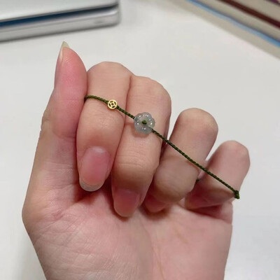 Inel de frânghie de mână cu flori bogate cu noroc de modă pentru femei, bărbați, brățări din împletitură reglabile lucrate manual, bijuterii, cadouri de cuplu