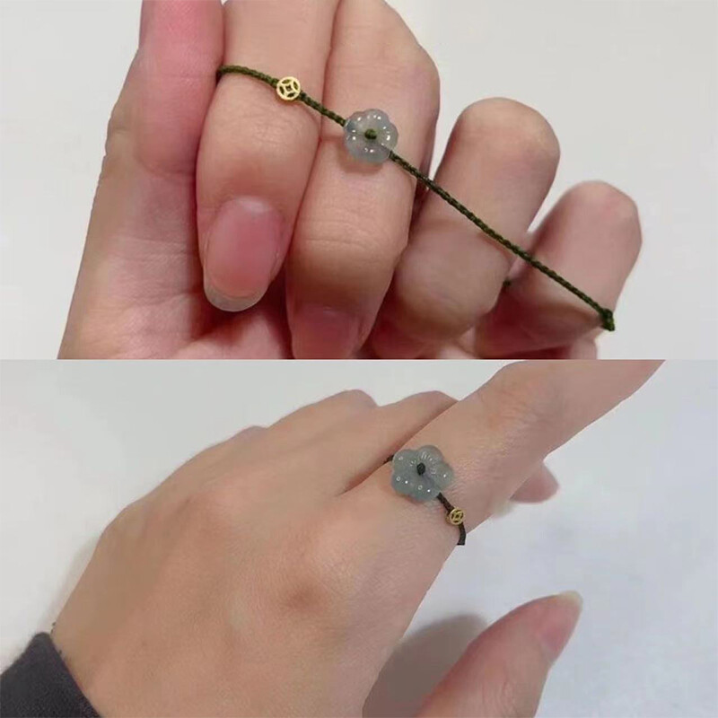 Inel de frânghie de mână cu flori bogate cu noroc de modă pentru femei, bărbați, brățări din împletitură reglabile lucrate manual, bijuterii, cadouri de cuplu