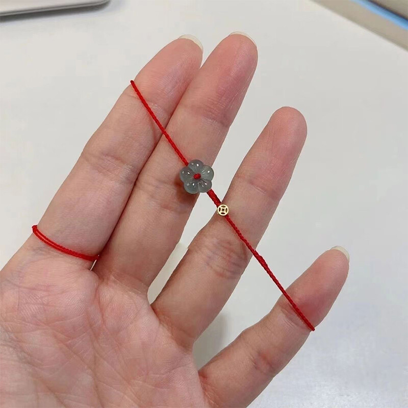 Inel de frânghie de mână cu flori bogate cu noroc de modă pentru femei, bărbați, brățări din împletitură reglabile lucrate manual, bijuterii, cadouri de cuplu