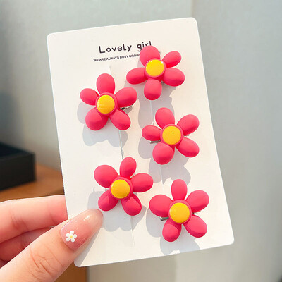 [Set de 5 piese] Nouă modă Roz Dulce Dulce Acul de păr Fetiță Păr rupt Agrafă mică Barete laterale Accesorii pentru păr Cochiră