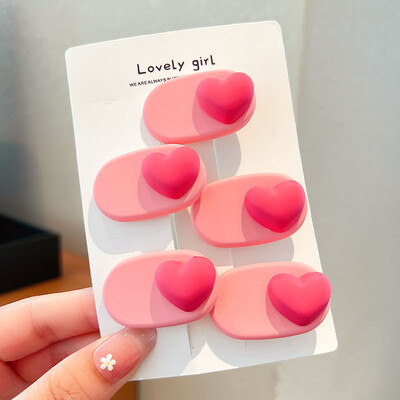 [Set de 5 piese] Nouă modă Roz Dulce Dulce Acul de păr Fetiță Păr rupt Agrafă mică Barete laterale Accesorii pentru păr Cochiră