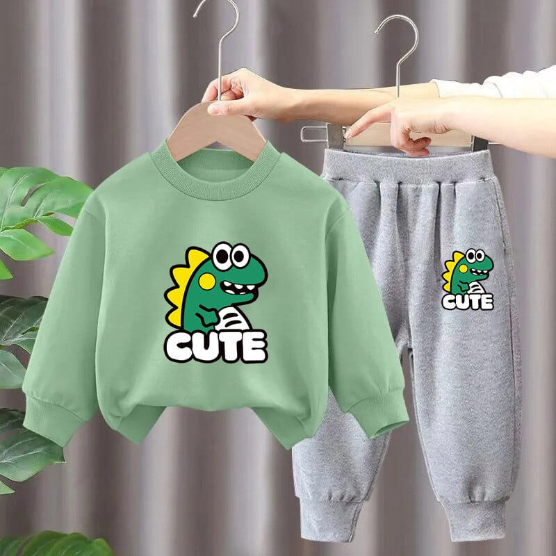 Madingi rudeniniai kostiumėliai berniukams, madingi 2023 m. nauji vaikiški rudeniniai mergaičių pavasariniai ir rudeniniai sportiniai megztiniai dviejų dalių