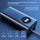 Afișaj digital Pompă de aer pentru mașină Pompă de aer pentru mașină Vehicul electric fără fir Portabil Umplere anvelope Pompă de aer universală multifuncțională