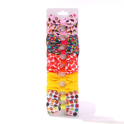 10KOM Rainbow Print Hair Hair Hairs Clip za Djevojčice Ručno izrađene butične kopče za kosu Pokrivala za glavu za djevojčice Dodaci za kosu Veleprodaja