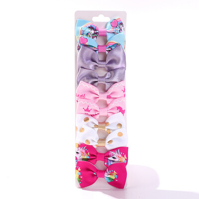 10KOM Rainbow Print Hair Hair Hairs Clip za Djevojčice Ručno izrađene butične kopče za kosu Pokrivala za glavu za djevojčice Dodaci za kosu Veleprodaja