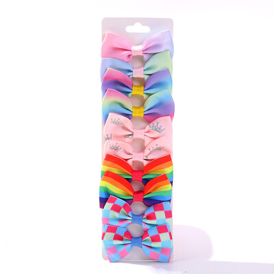 10KOM Rainbow Print Hair Hair Hairs Clip za Djevojčice Ručno izrađene butične kopče za kosu Pokrivala za glavu za djevojčice Dodaci za kosu Veleprodaja