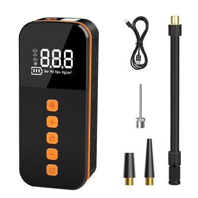 Compresor electric portabil, umflator anvelope, iluminare reîncărcabilă, oprire automată pentru mașină, motocicletă, pompă de aer, saltea de aer cu bile de bicicletă