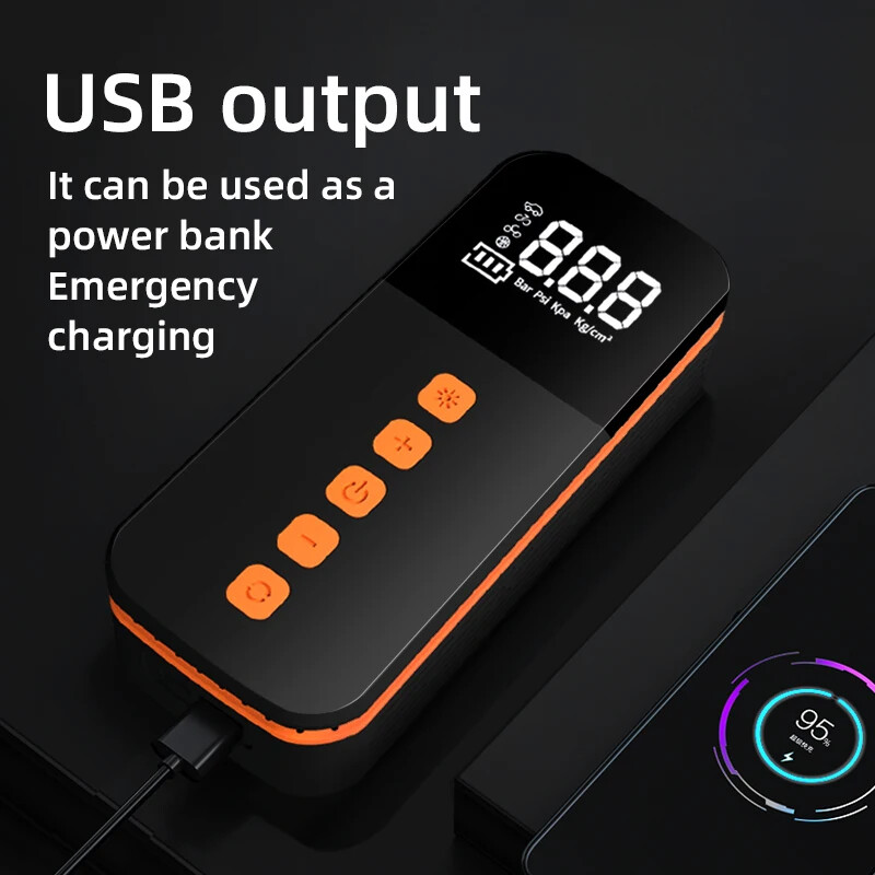 Compresor electric portabil, umflator anvelope, iluminare reîncărcabilă, oprire automată pentru mașină, motocicletă, pompă de aer, saltea de aer cu bile de bicicletă