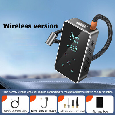 Ručni zaslon osjetljiv na dodir s LED osvjetljenjem, bežična pumpa za napuhavanje automobila i pumpa, pogodna za automobile/motocikle/bicikle/lopte