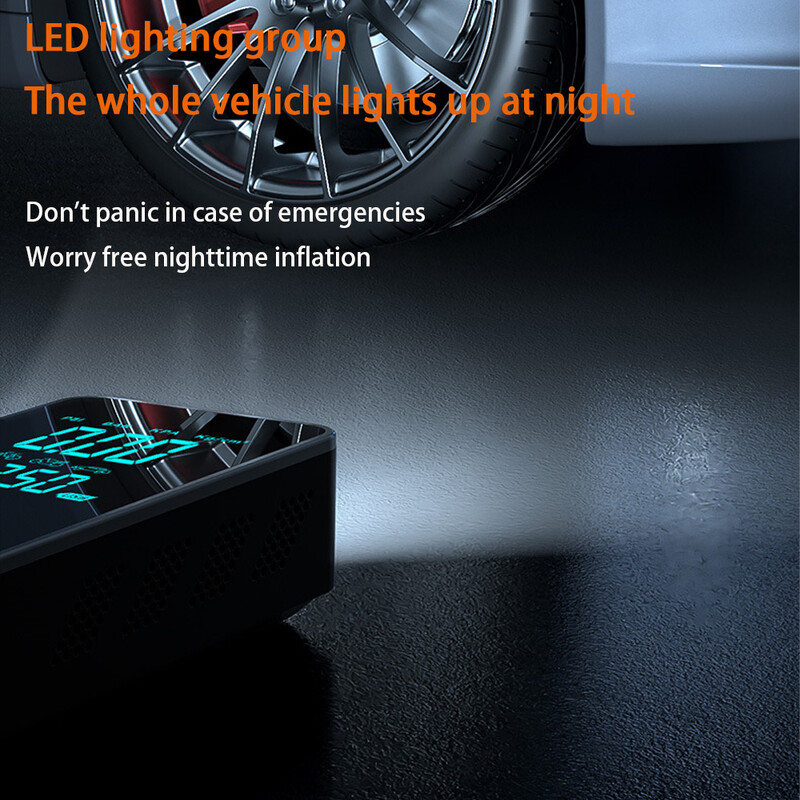 Ručni zaslon osjetljiv na dodir s LED osvjetljenjem, bežična pumpa za napuhavanje automobila i pumpa, pogodna za automobile/motocikle/bicikle/lopte