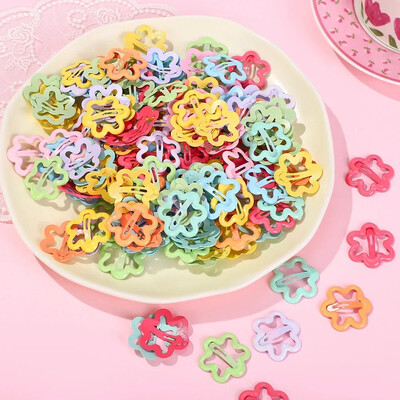 20 buc. Agrafe de păr BB cu flori de amestecare, de culoare aleatorie, breton cu ulei, breton din metal, ac de păr pentru copii, fete, cea mai bună rochie cadou