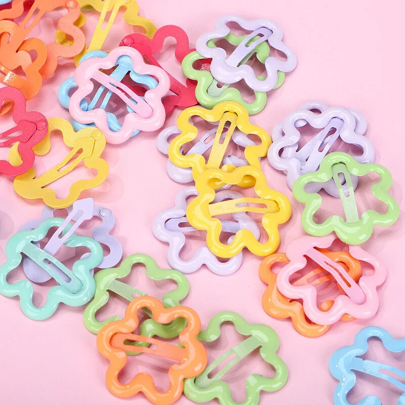 20 buc. Agrafe de păr BB cu flori de amestecare, de culoare aleatorie, breton cu ulei, breton din metal, ac de păr pentru copii, fete, cea mai bună rochie cadou