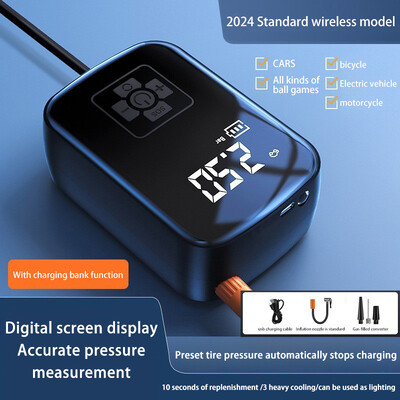 Compresor de aer portabil fără fir pentru mașină Pompă de aer Pompă electrică de umflare a anvelopei pentru motocicletă Bicicletă Barcă AUTO bile pentru anvelope gonflabile
