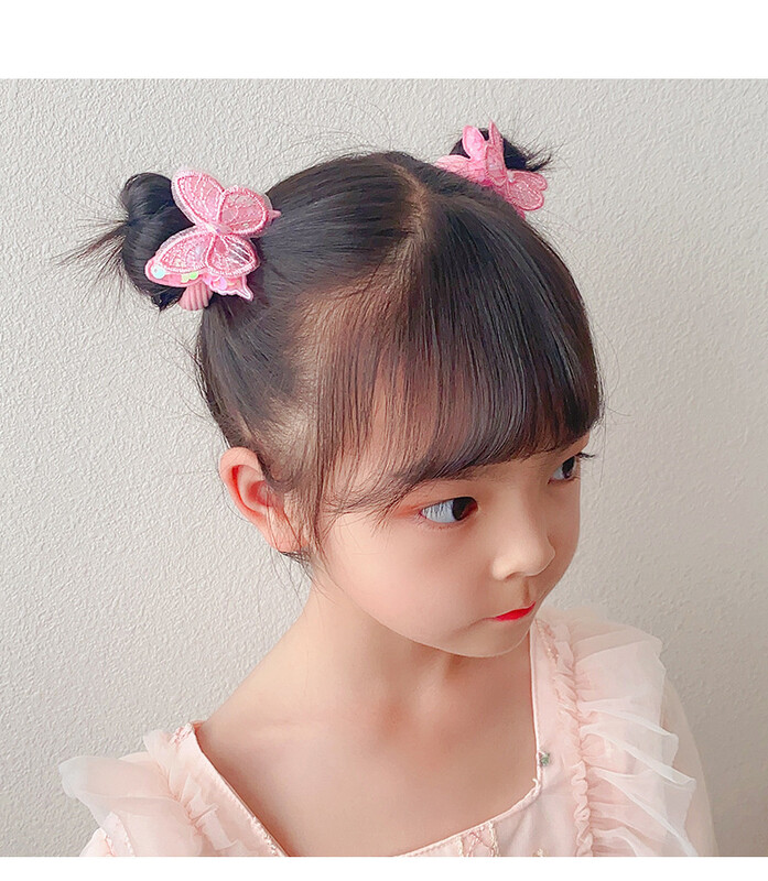 2 bucăți nou fluture cu paiete fete drăguțe legați o coadă de cal pentru copii benzi elastice pentru păr Accesorii pentru păr pentru copii cravate pentru păr pentru copii