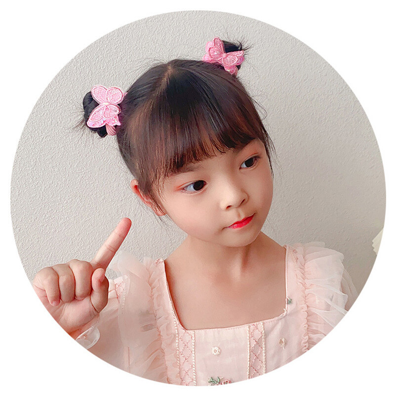 2 bucăți nou fluture cu paiete fete drăguțe legați o coadă de cal pentru copii benzi elastice pentru păr Accesorii pentru păr pentru copii cravate pentru păr pentru copii