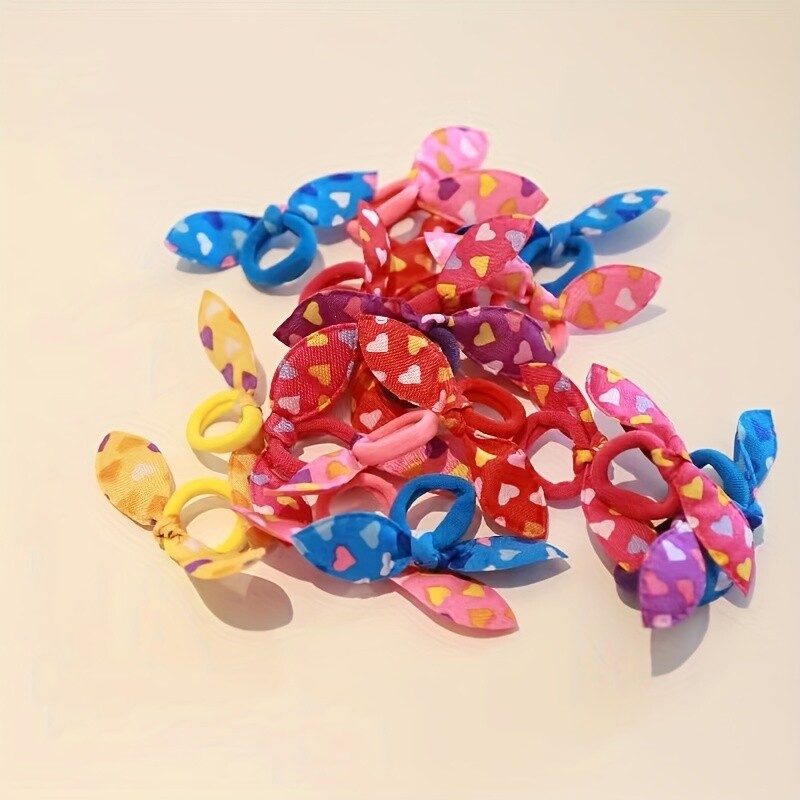 100 buc/set fete drăguțe urechi de iepure legături de păr benzi elastice de cauciuc frânghii de păr suporturi pentru coadă de cal Accesorii de păr cadou pentru copii