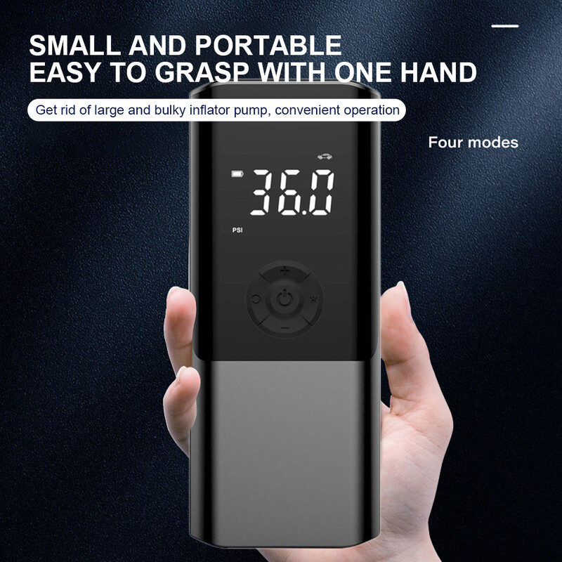Pompă de aer cu fir/fără fir 1500mAh Afișaj LED Umflator anvelope auto 12V Pompă gonflabilă electrică Încărcare rapidă de mână pentru vehicul