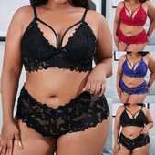 Komplet donjeg rublja za žene Sexy Lace Bralette Set gaćica visokog struka Žensko donje rublje Dvodijelni komplet gaćica Lace Bralette i gaćica L2