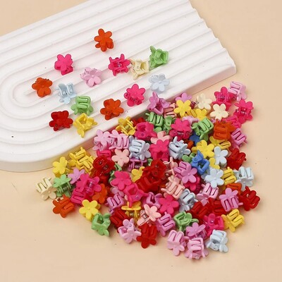 50 komada nasumičnih boja Jednobojni slatki cvijet Y2K Mala kandža za kosu Lijepe kopče za ukrašavanje kose Ukosnice Dječji slatki dodaci za kosu