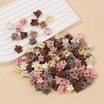 50 komada nasumičnih boja Jednobojni slatki cvijet Y2K Mala kandža za kosu Lijepe kopče za ukrašavanje kose Ukosnice Dječji slatki dodaci za kosu