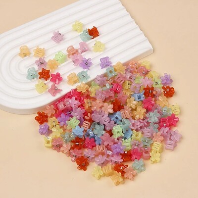 50 komada nasumičnih boja Jednobojni slatki cvijet Y2K Mala kandža za kosu Lijepe kopče za ukrašavanje kose Ukosnice Dječji slatki dodaci za kosu