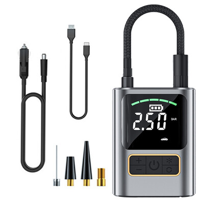 Pompă de aer electrică Pompă de umflare pentru motocicletă Detectare presiunii pentru anvelope de bicicletă Suflantă de aer pentru pneuri de mașină fără fir pentru uz exterior