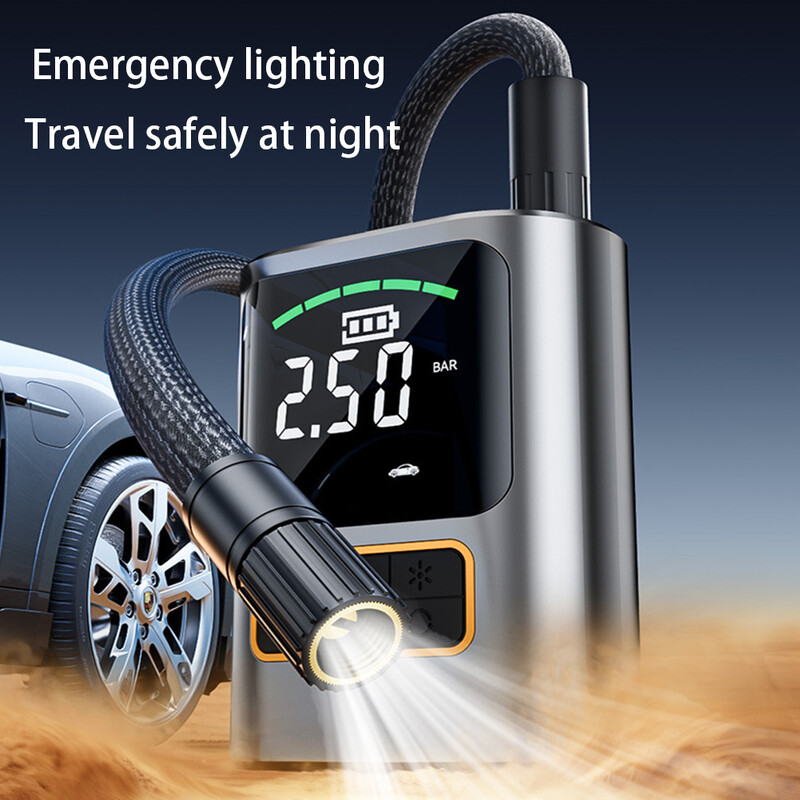 Pompă de aer electrică Pompă de umflare pentru motocicletă Detectare presiunii pentru anvelope de bicicletă Suflantă de aer pentru pneuri de mașină fără fir pentru uz exterior