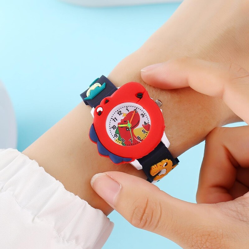 Ceas cu cuarț pentru copii și fete cu model de dinozaur cu desene animate populare pentru copii