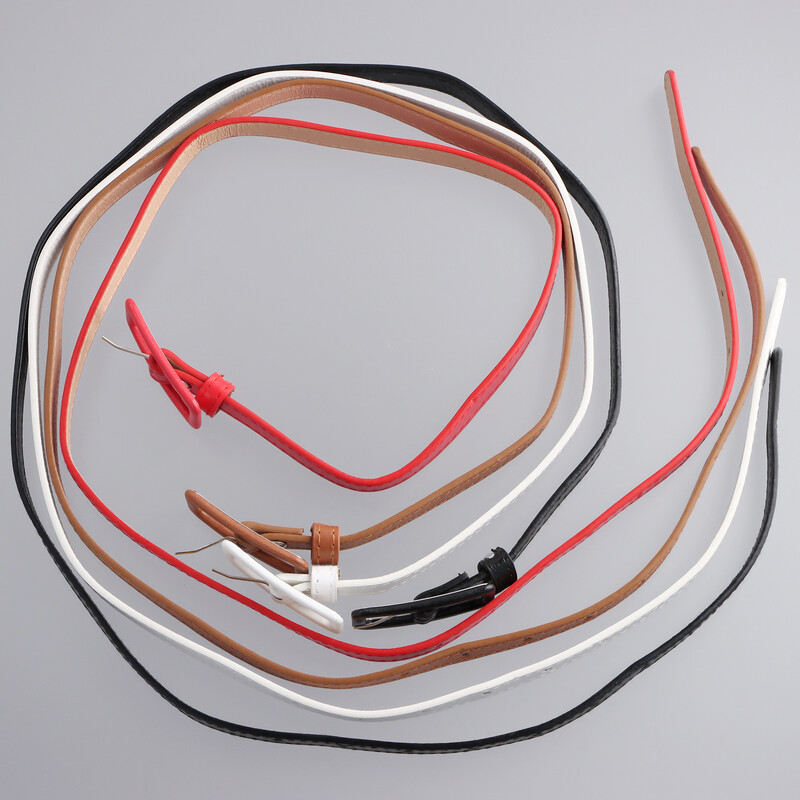 Negru, alb, roșu, maro, curele din piele PU, centură subțire și slabă, centură din piele reglabilă, dulceață, curele pentru femei pentru rochie