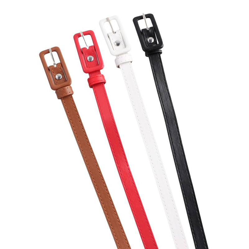 Negru, alb, roșu, maro, curele din piele PU, centură subțire și slabă, centură din piele reglabilă, dulceață, curele pentru femei pentru rochie