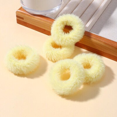 5 buc/pungă Mini inel de păr colorat de pluș pentru fete Inel pentru intestinul gras pentru bebeluși drăguț cap păros frânghie banda de cauciuc cu blană Accesorii pentru păr