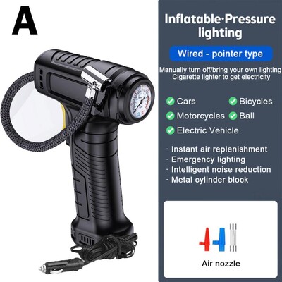 suitu 120W Compresor de aer portabil Pompă gonflabilă fără fir/cu fir Pompă de aer portabilă Umflator anvelope digital pentru mingi de biciclete auto