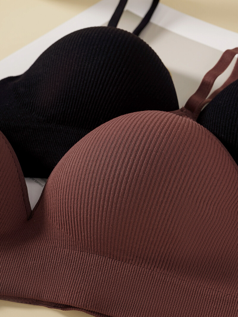 Lenjerie de damă sexy fără inele de oțel sutien cu adunare confortabil și respirabil pentru a satisface nevoile zilnice 2 piese