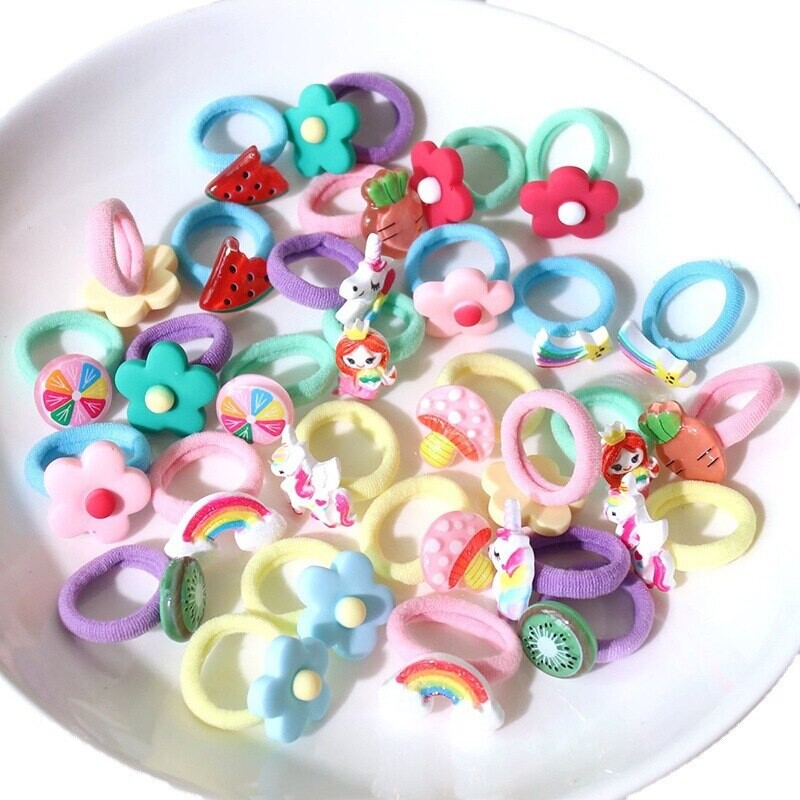 30 бр. Бебешка лента за коса Карикатура Пръстен за кърпа Момичета Вратовръзка за коса Кожена лента не наранява Аксесоари за коса Детско въже за коса Бебе