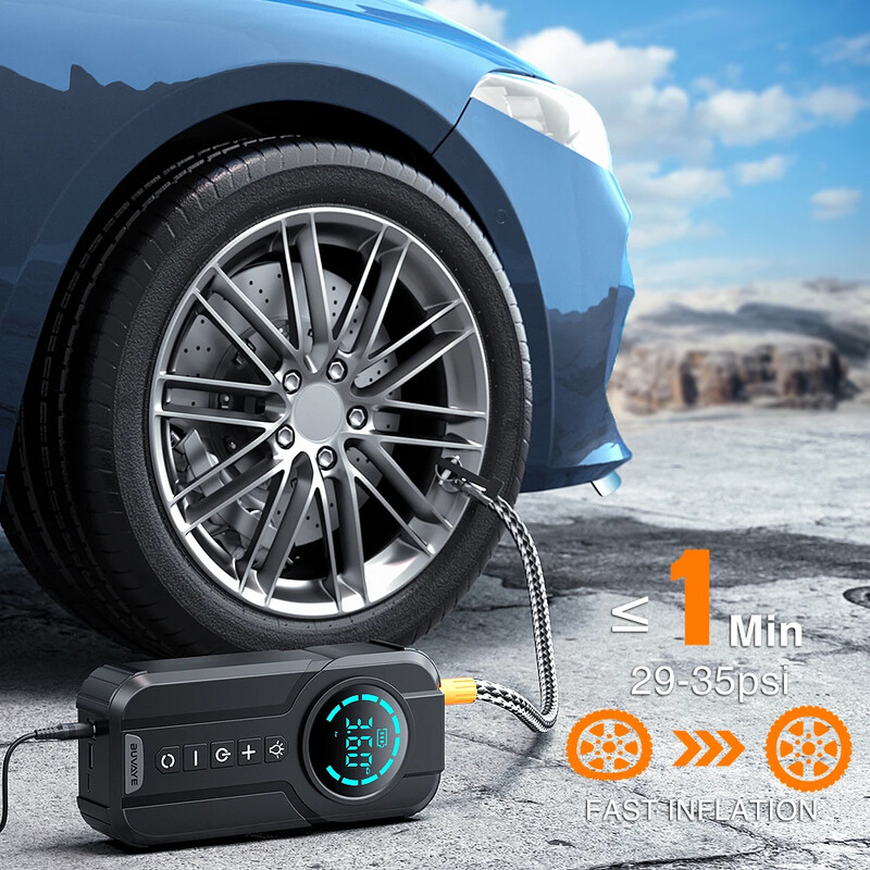 BUVAYE 150PSI žičana zračna pumpa Digitalna pumpa za napuhavanje guma Automobilski zračni kompresor s 3M kabelom za napajanje Nema potrebe za baterijom DC12V napajanje