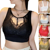 Čipkasti seksi grudnjak bez čeličnog prstena od 3 komada, udoban grudnjak s punom košaricom, grudnjak s prslukom, veliki grudnjak s jednim naborom, donje rublje protiv opuštanja