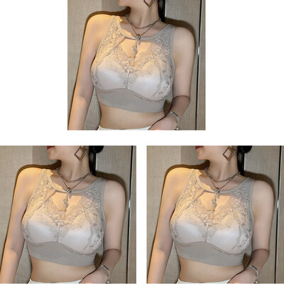 Čipkasti seksi grudnjak bez čeličnog prstena od 3 komada, udoban grudnjak s punom košaricom, grudnjak s prslukom, veliki grudnjak s jednim naborom, donje rublje protiv opuštanja